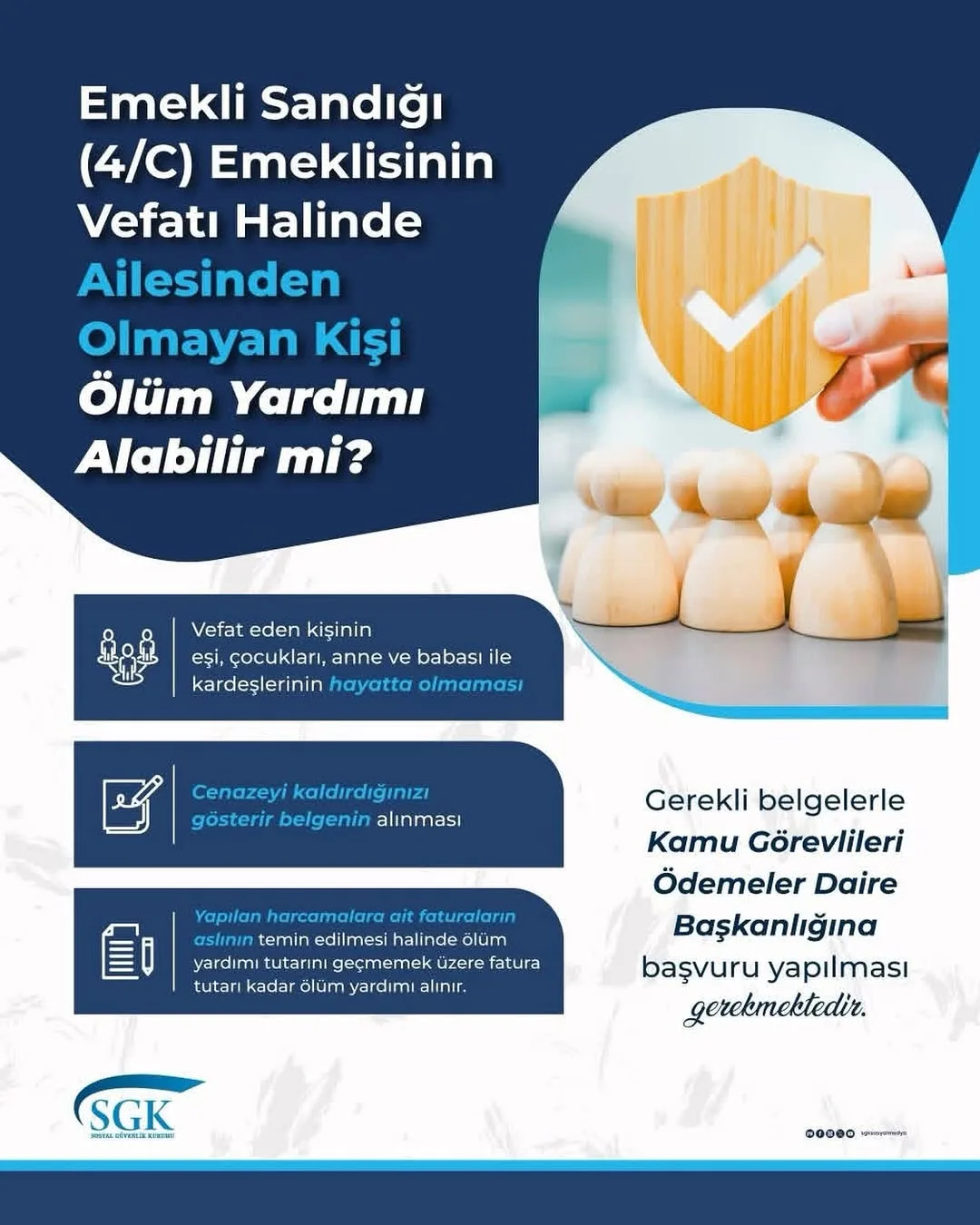 Emekliği Sandığı (4/C) Emeklisinin Vefatı Durumunda Ailesinden Olmayan Kişilerin Ölüm Yardımı Alma Durumu