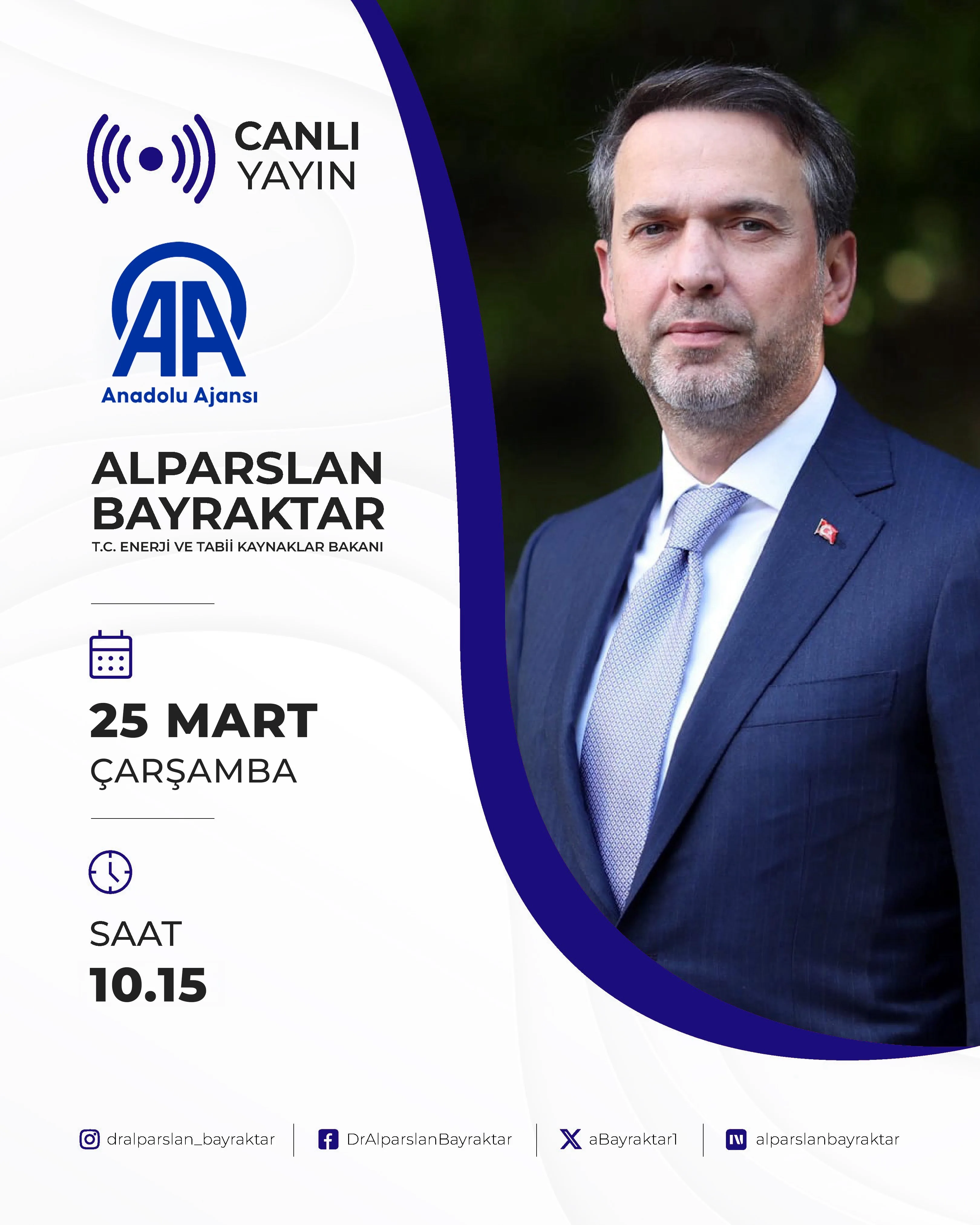 Bakan Bayraktar Anadolu Ajansı'nda