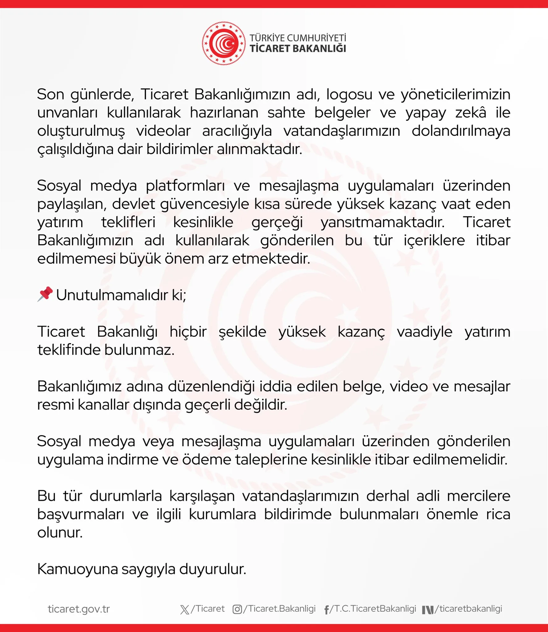 Sahte belgelerle dolandırıcılık uyarısı yapıldı