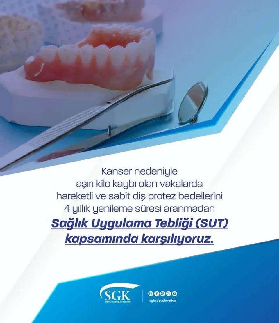 Kanser Nedeniyle Diş Protez Bedelleri SGK Tarafından Karşılanacak