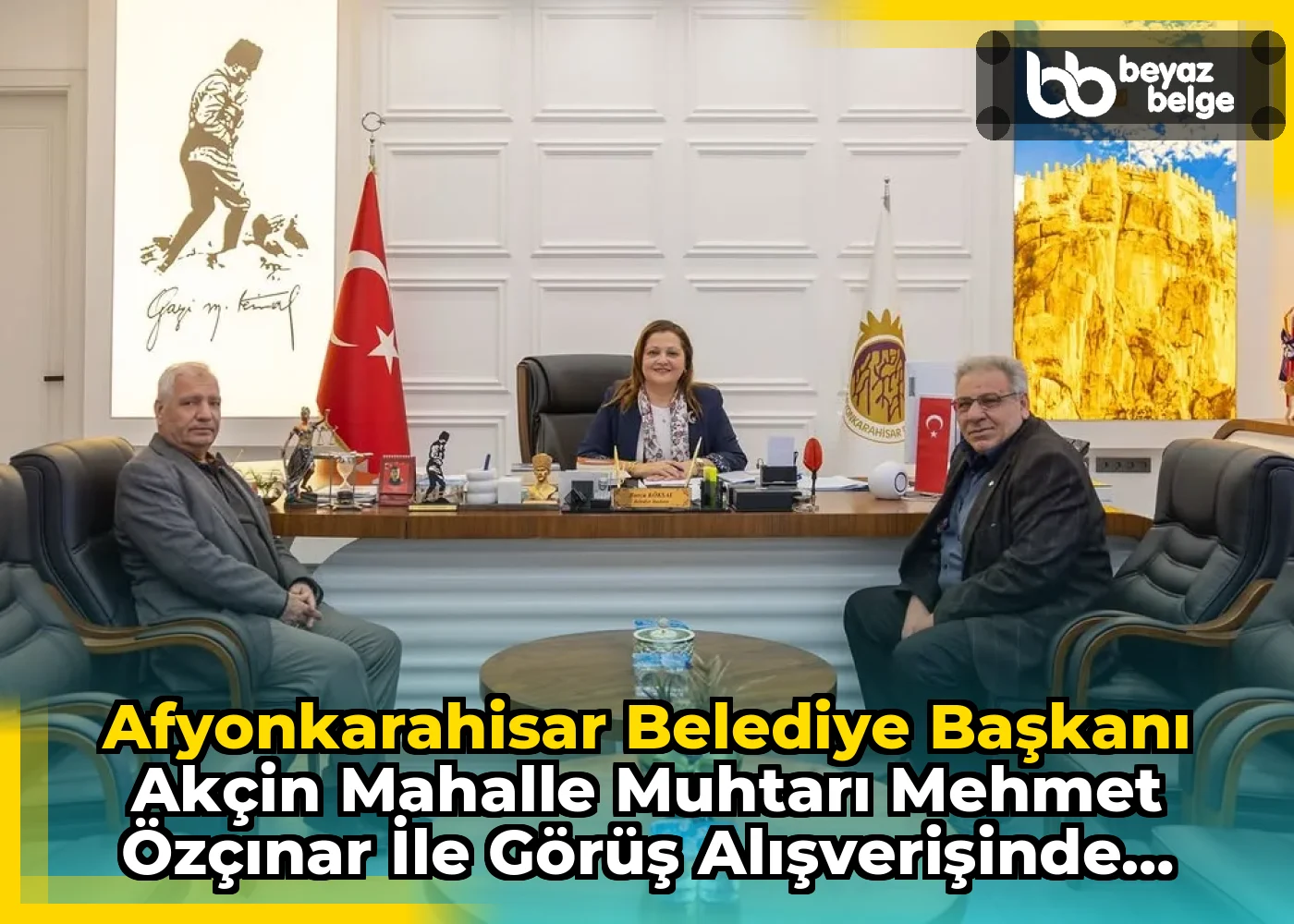 AfyonKarahisar Belediye Başkanı Akçin Mahalle Muhtarı Mehmet Özçınar ile Görüş Alışverişinde Bulundu