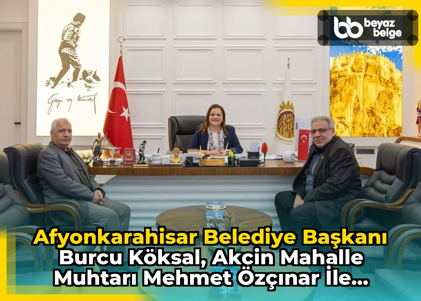 Afyonkarahisar Belediye Başkanı Burcu Köksal, Akçin Mahalle Muhtarı Mehmet Özçınar ile Görüş Alışverişinde Bulundu