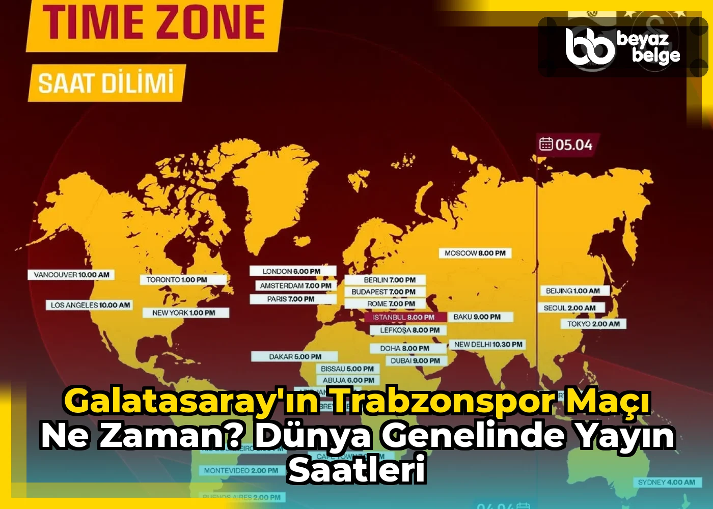 Galatasaray'ın Trabzonspor Maçı Ne Zaman? Dünya Genelinde Yayın Saatleri