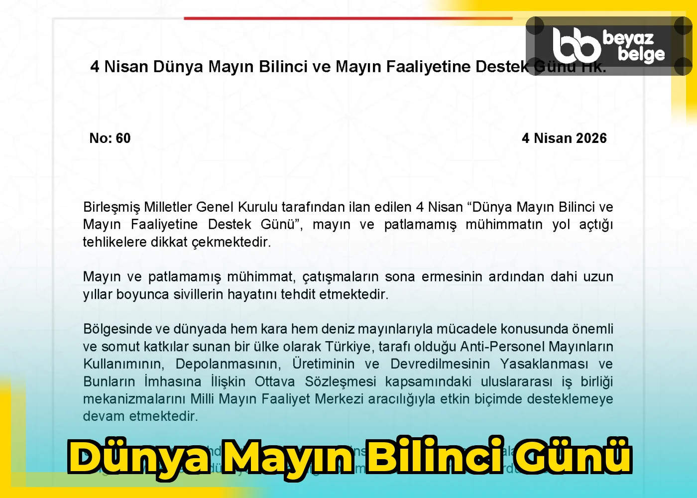Dünya Mayın Bilinci Günü