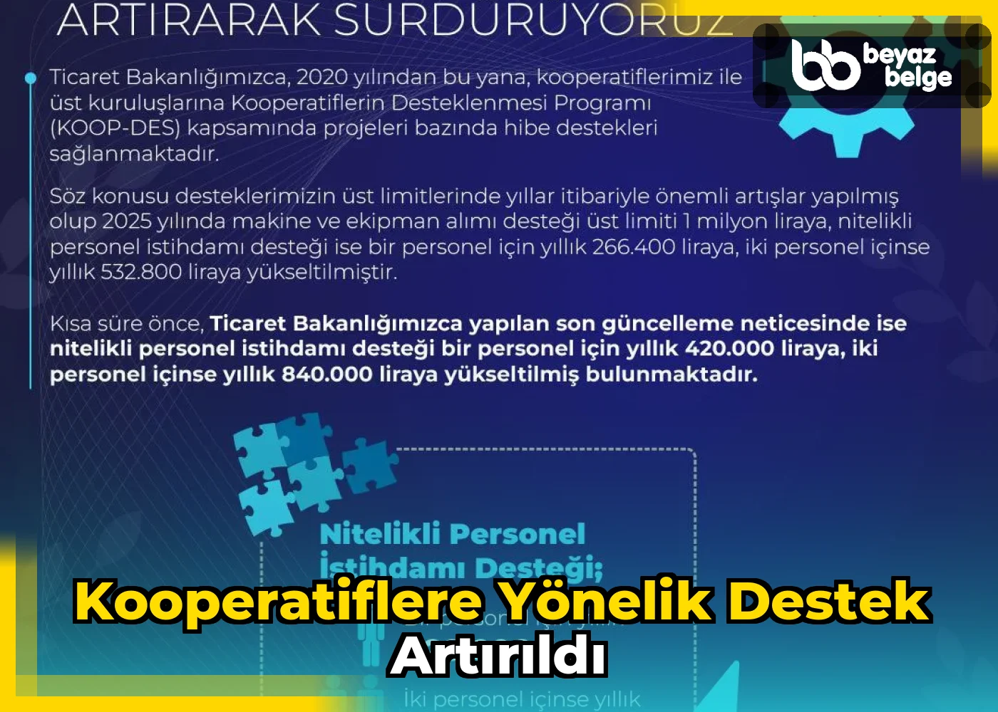 Kooperatiflere yönelik destek artırıldı