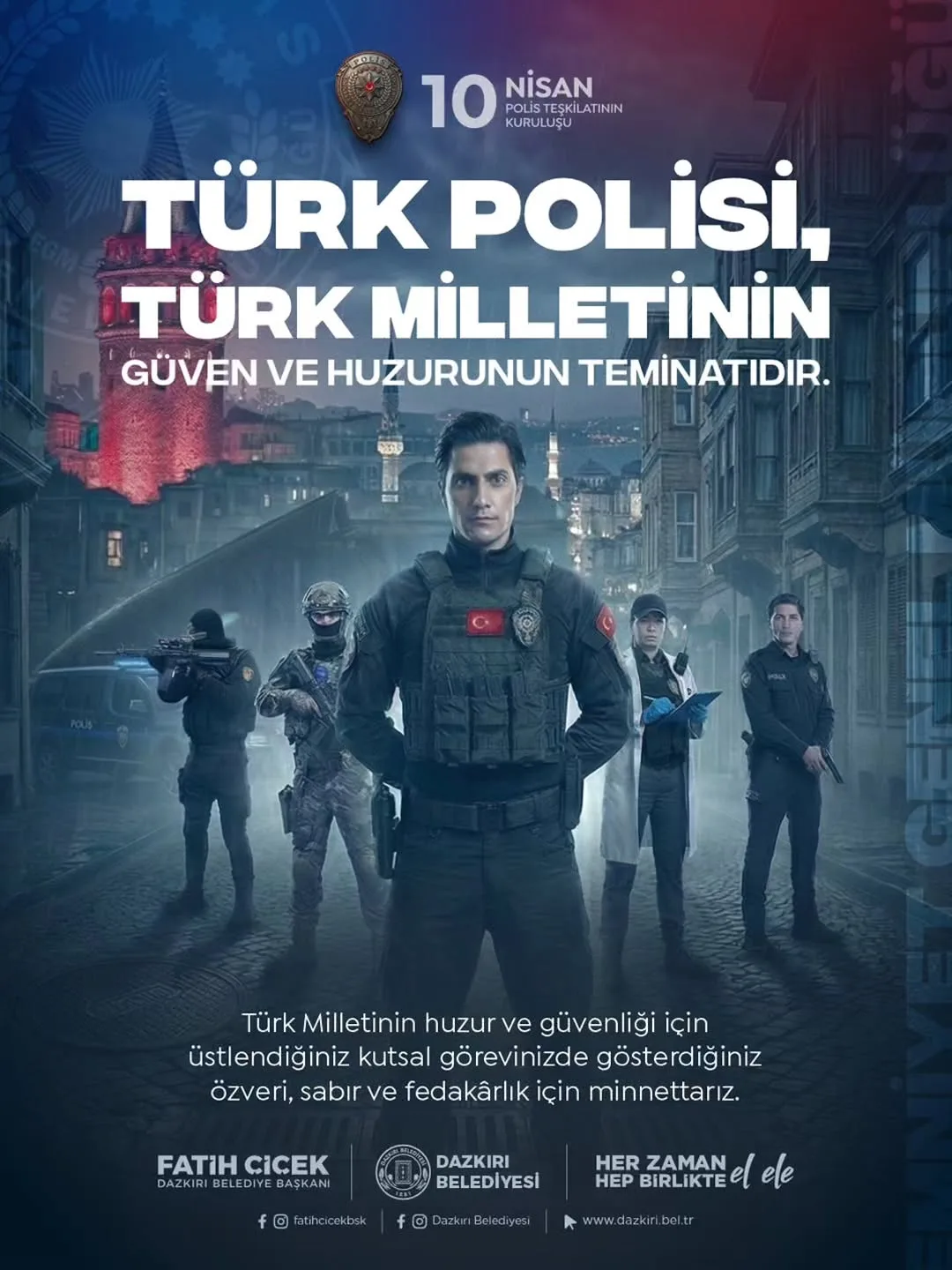 ???????? 10 Nisan Polis Teşkilatının Kuruluşu - Dazkırı Belediye Başkanı Fatih Çiçek'ten Kutlama