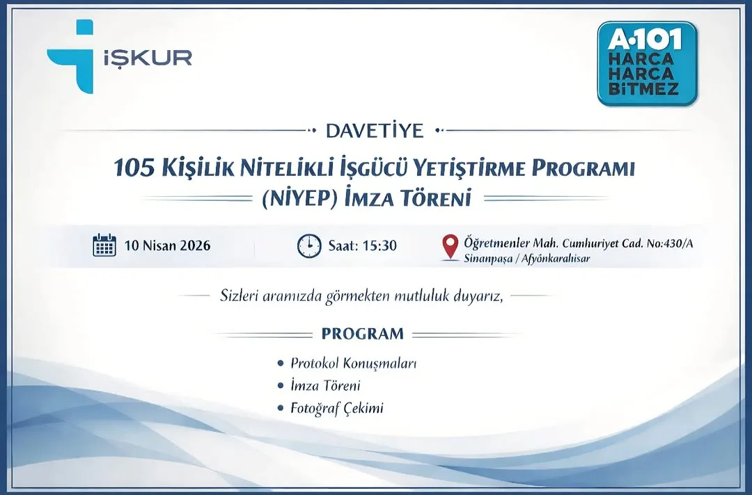 Afyonkarahisar Çalışma ve İş Kurumu İl Müdürlüğü ile Yeni Mağazacılık A.Ş. (A101) Arasında İmza Töreni