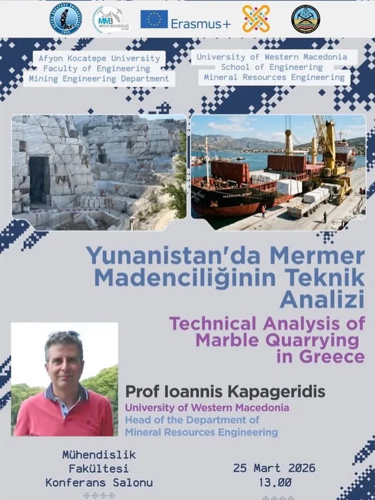 Afyon Kocatepe Üniversitesi'nden Mermer Madenciliği Konferansı Duyurusu