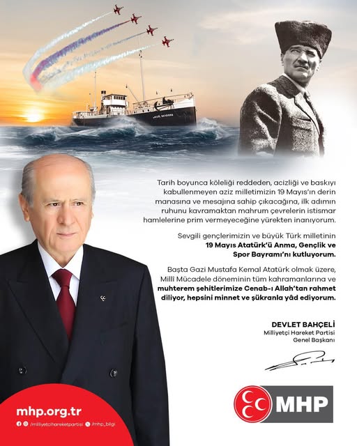 Afyonkarahisar MHP'den 19 Mayıs Atatürk'ü Anma Gençlik ve Spor Bayramı Mesajı
