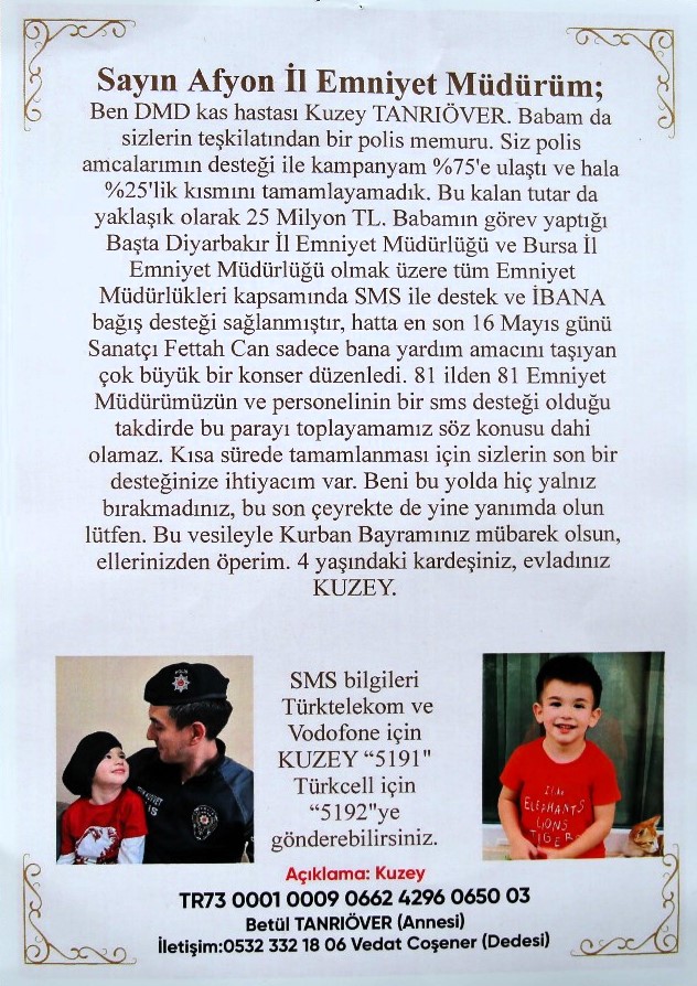 Afyonkarahisar'da Minik Kuzey'e Umut Eli: Tedavi Sürecinde Destek Çağrısı