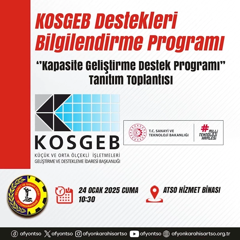 KOSGEB Destekleri Tanıtım Toplantısı ATSO