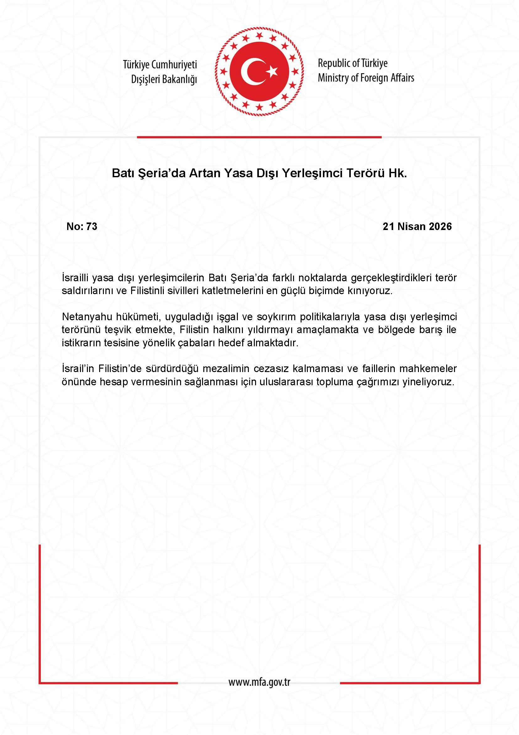 Batı Şeria'da Yasa Dışı Yerleşimci Terörü Artıyor