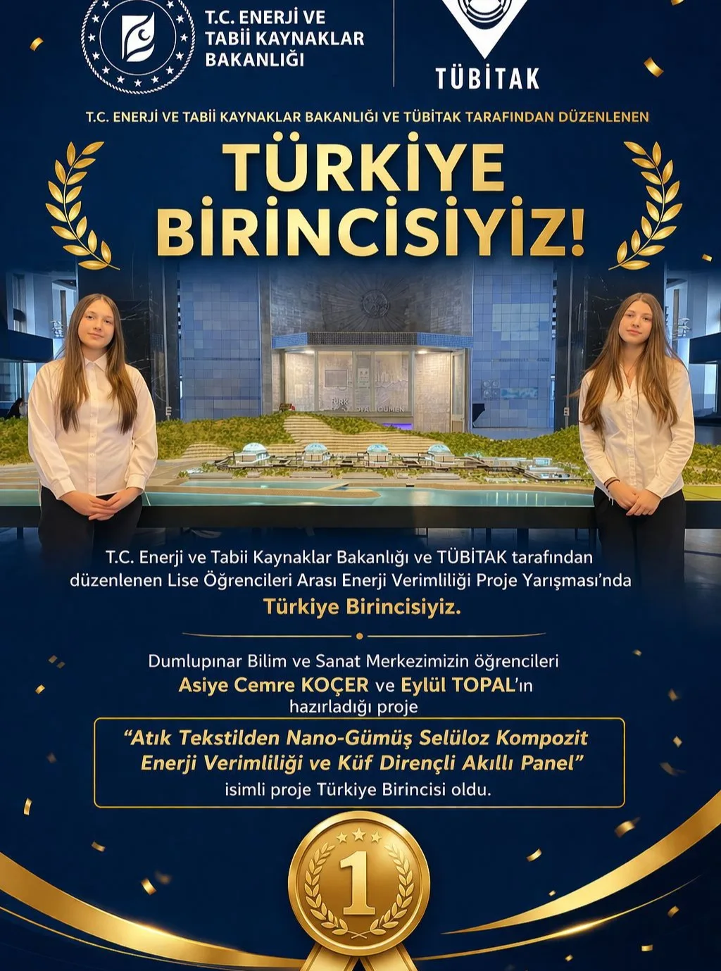 Dumlupınar Bilim ve Sanat Merkezi Türkiye Birincisi Oldu