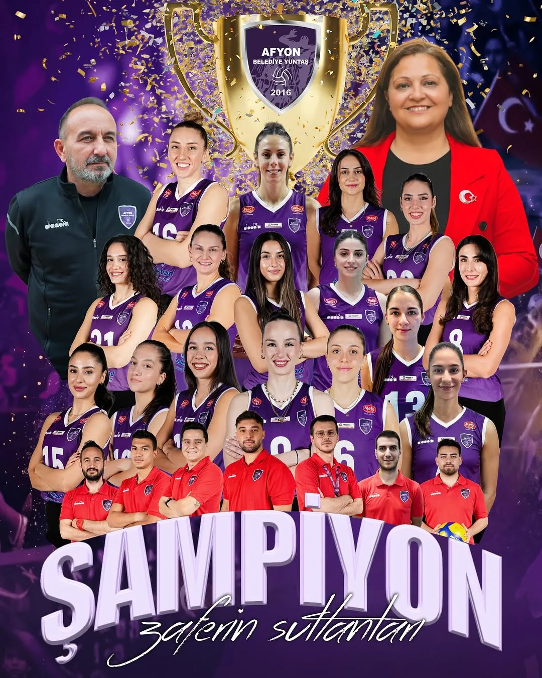 Afyon Belediye Yüntaş Voleybol Takımı Şampiyon Oldu
