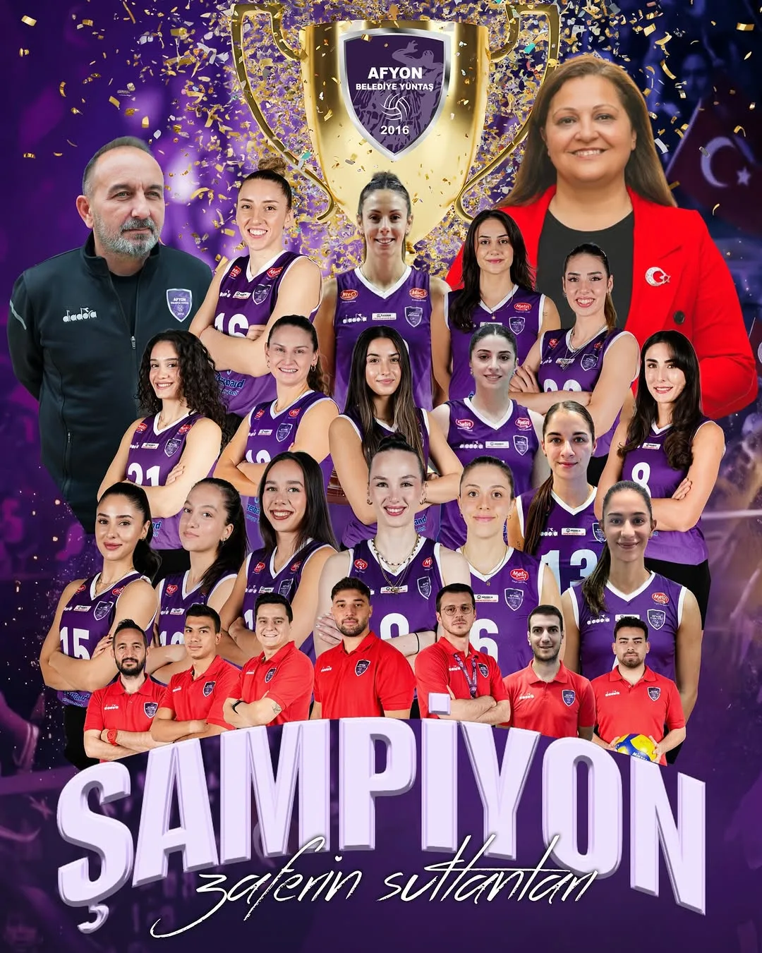 Afyon Belediye Yüntaş Voleybol Takımı Şampiyon Oldu!