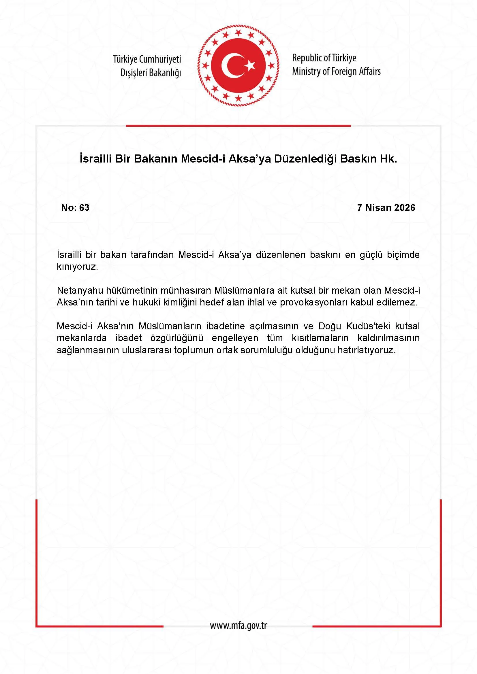 İsrailli Bakan Mescid-i Aksa'ya Baskın Düzenledi