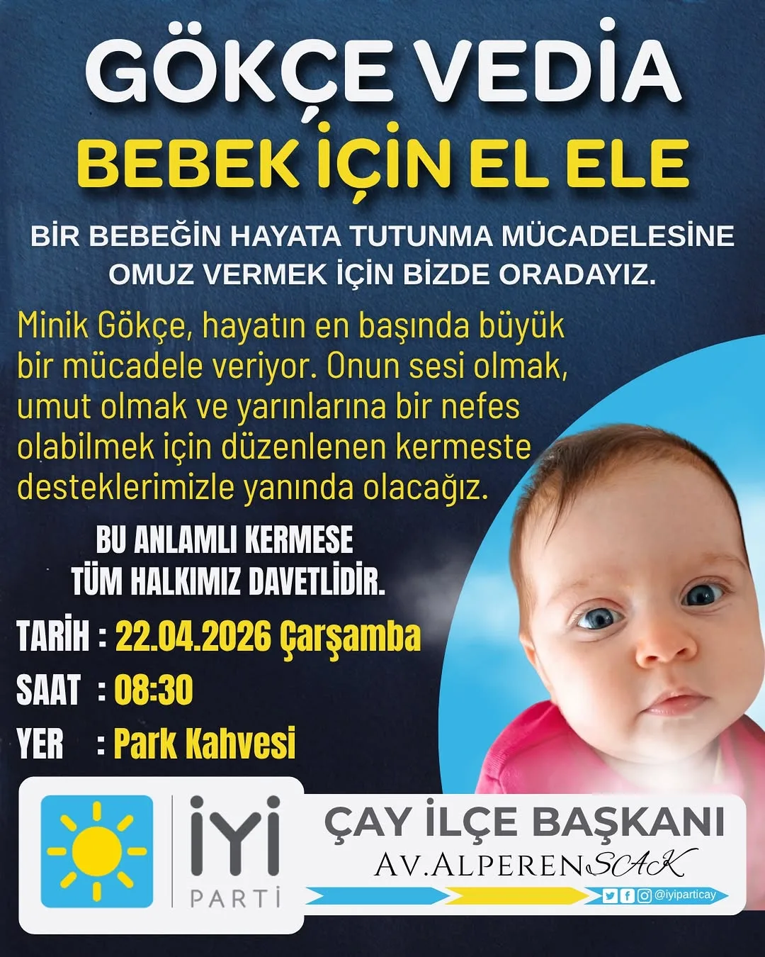 SMA Tip 1 hastası minik Gökçe Vedia Öztürk'e Destek Kampanyası