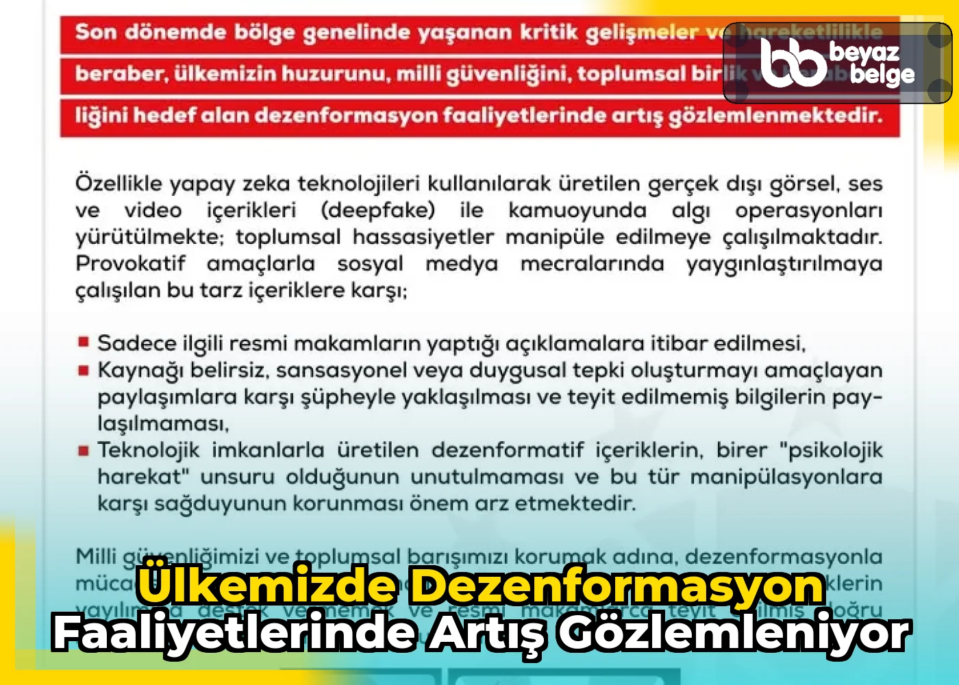 Ülkemizde Dezenformasyon Faaliyetlerinde Artış Gözlemleniyor
