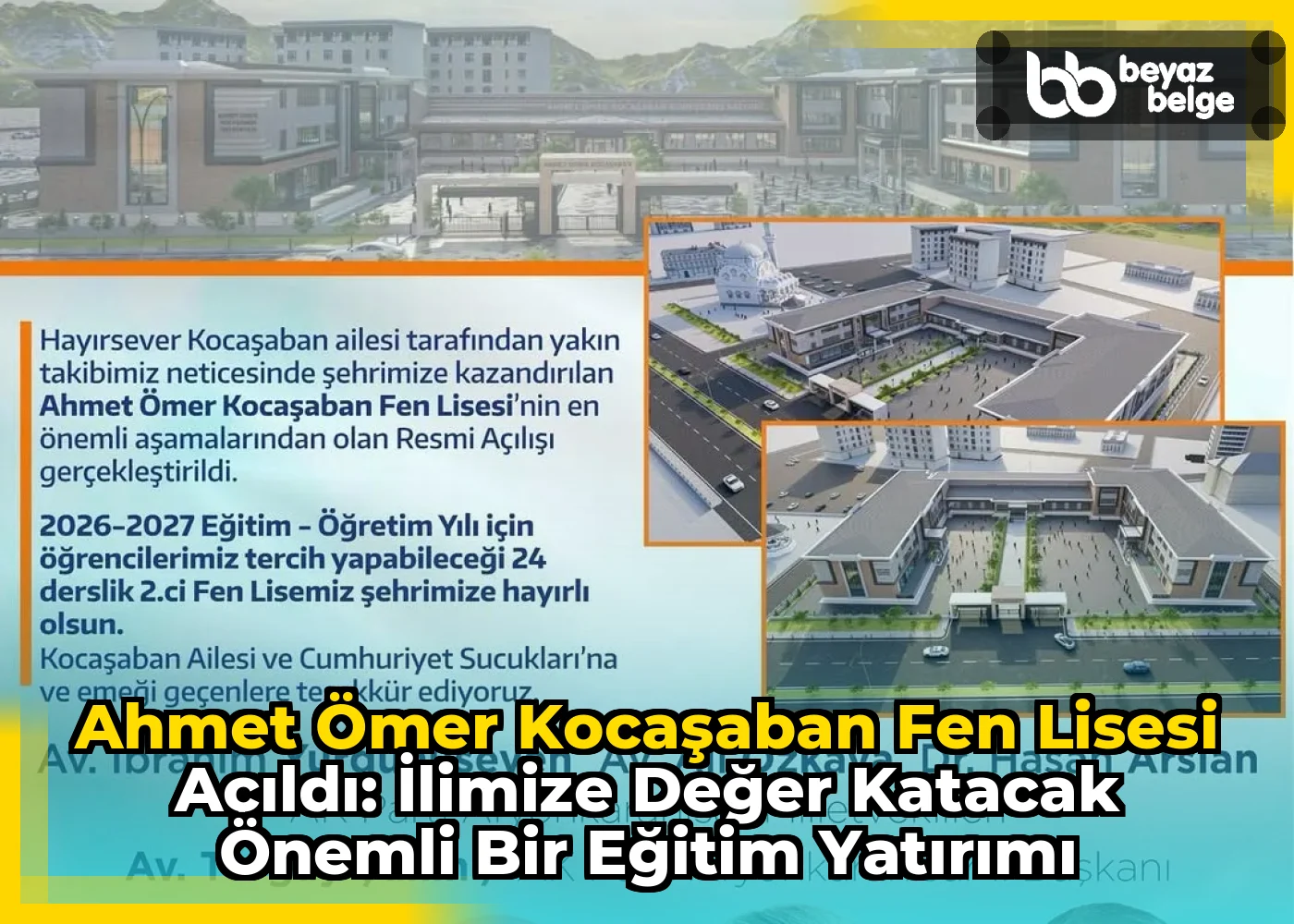 Ahmet Ömer Kocaşaban Fen Lisesi Açıldı: İlimize Değer Katacak Önemli Bir Eğitim Yatırımı
