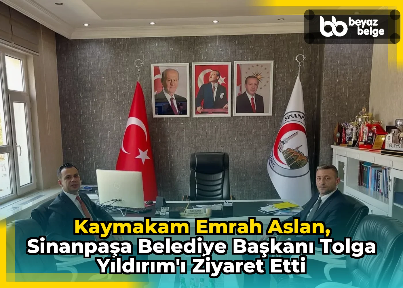Kaymakam Emrah Aslan, Sinanpaşa Belediye Başkanı Tolga Yıldırım'ı Ziyaret Etti