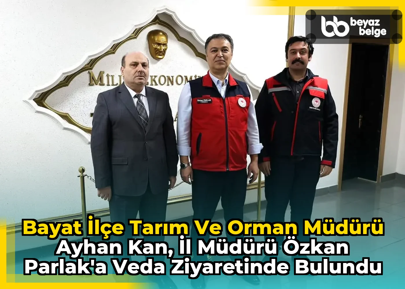 Bayat İlçe Tarım ve Orman Müdürü Ayhan Kan, İl Müdürü Özkan Parlak'a Veda Ziyaretinde Bulundu