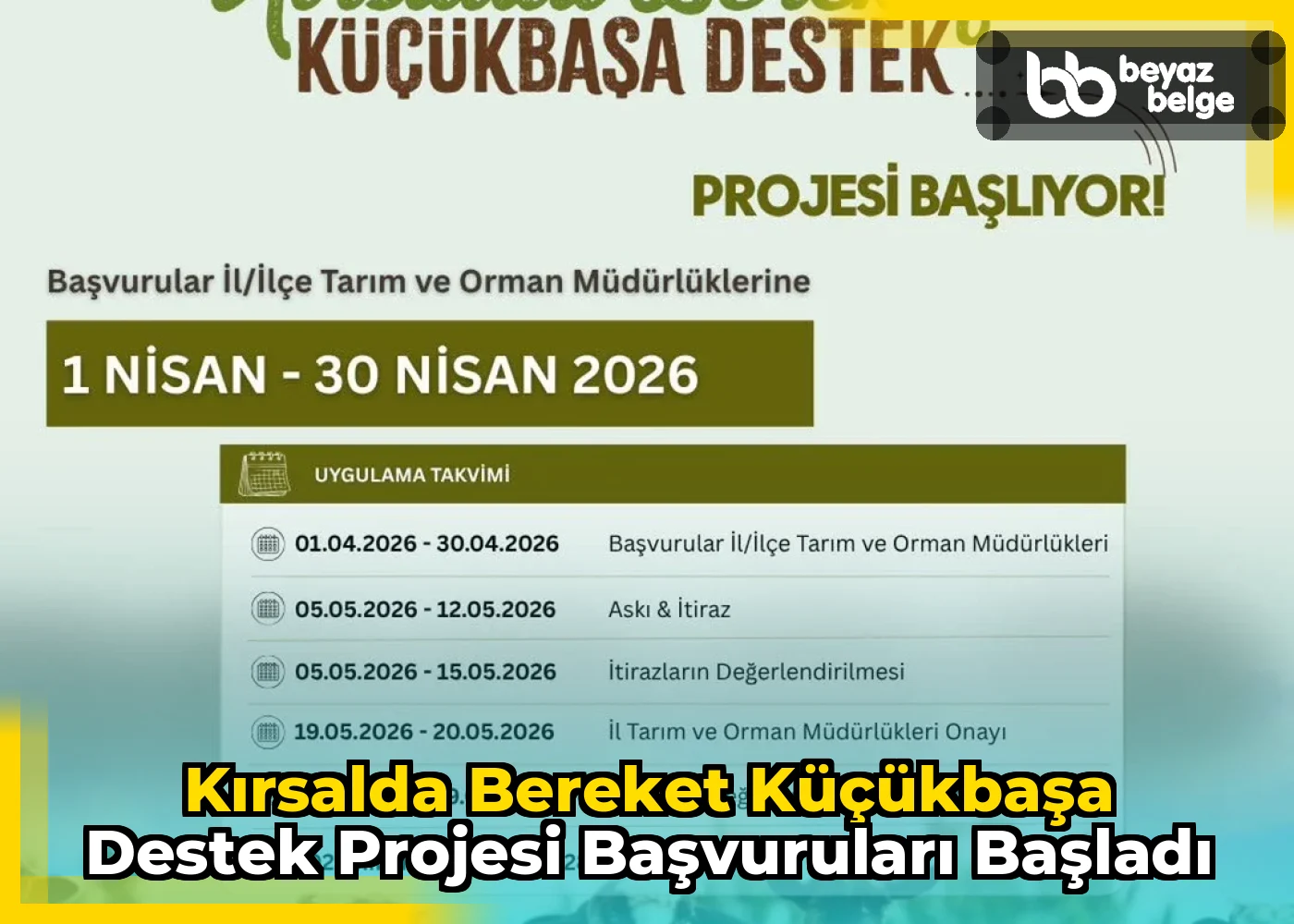 Kırsalda Bereket Küçükbaşa Destek Projesi Başvuruları Başladı