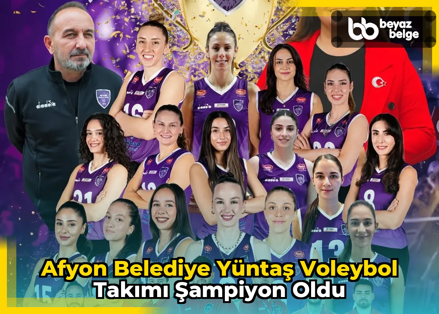 Afyon Belediye Yüntaş Voleybol Takımı Şampiyon Oldu