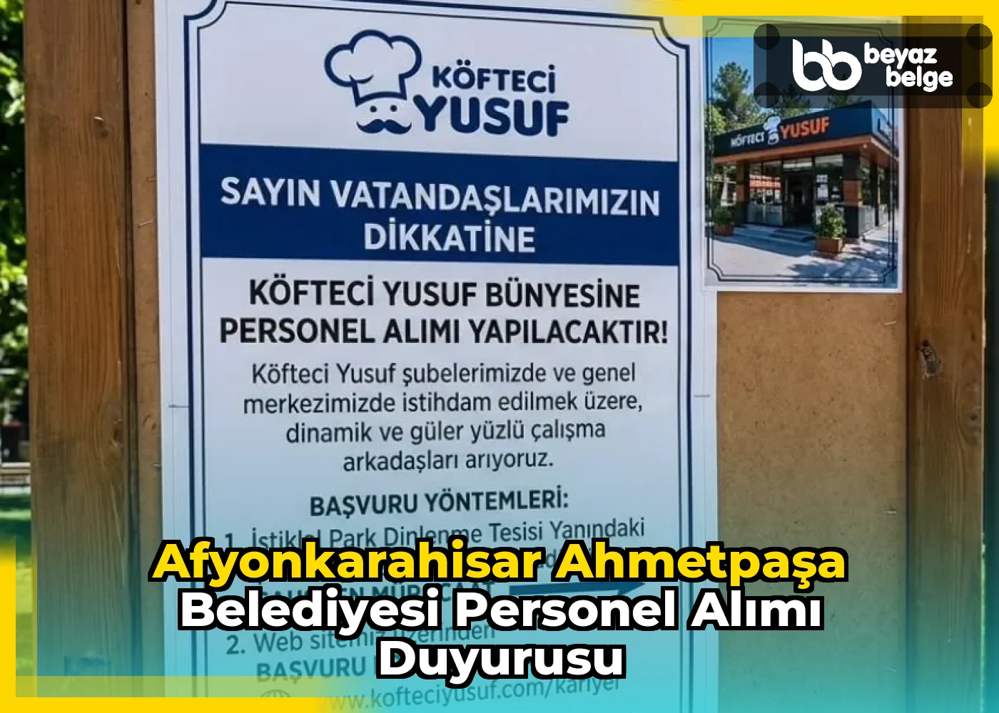 Afyonkarahisar AhmetPaşa Belediyesi Personel Alımı Duyurusu