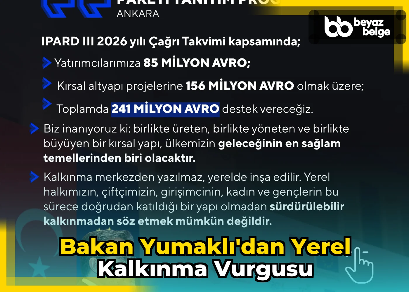 Bakan Yumaklı'dan Yerel Kalkınma Vurgusu