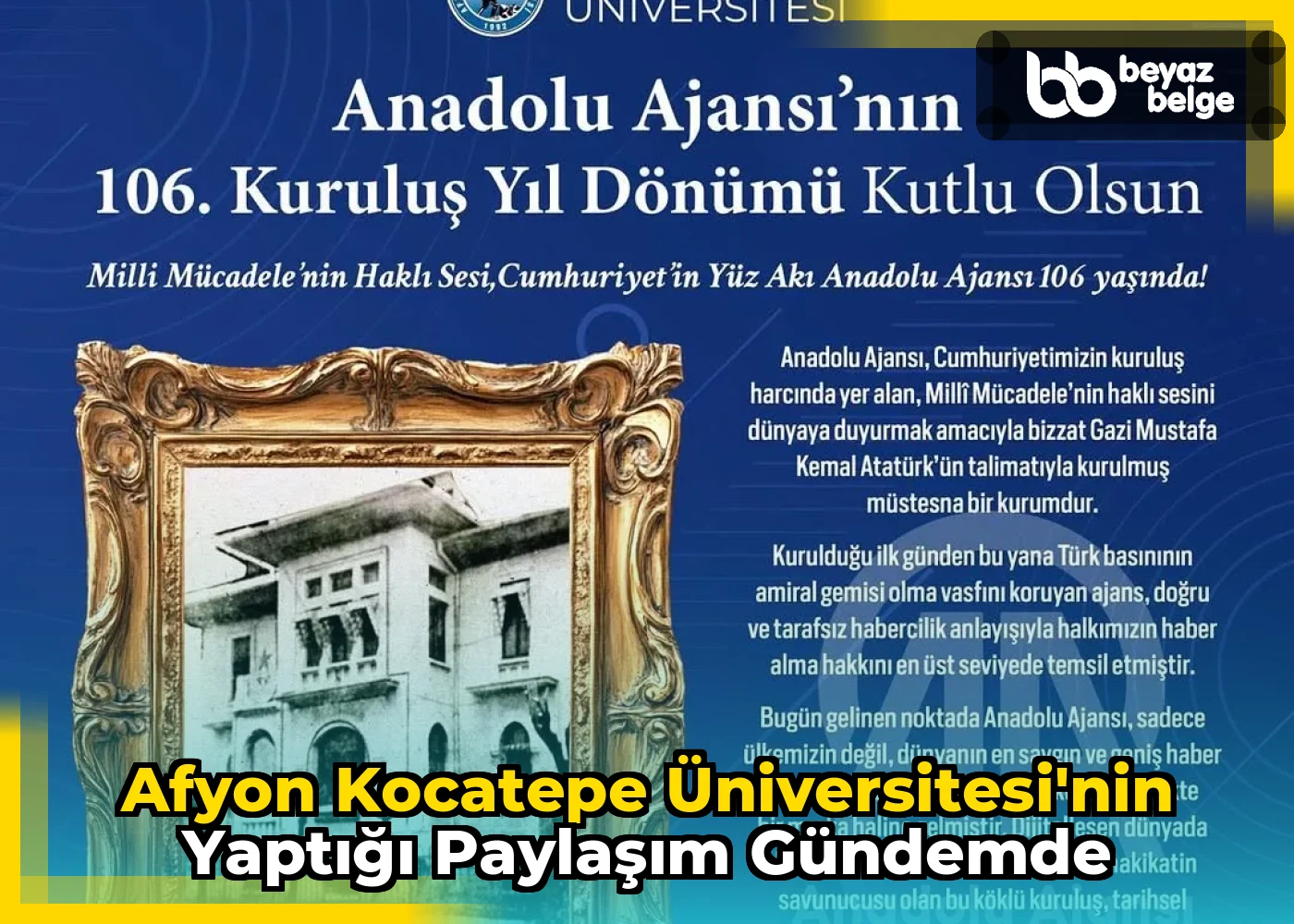 Afyon Kocatepe Üniversitesi'nin Yaptığı Paylaşım Gündemde