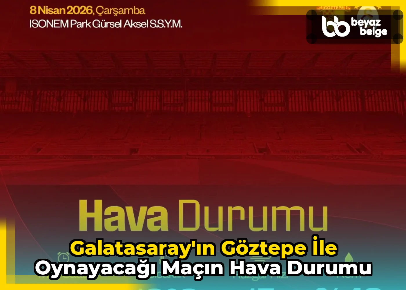 Galatasaray'ın Göztepe ile Oynayacağı Maçın Hava Durumu