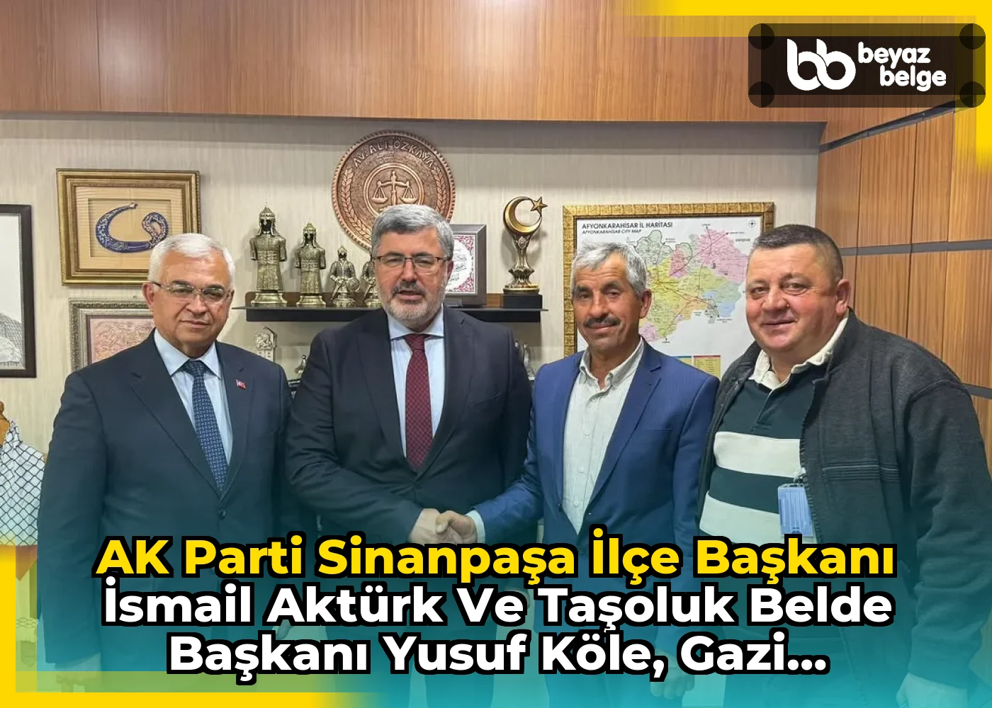 AK Parti Sinanpaşa İlçe Başkanı İsmail Aktürk ve Taşoluk Belde Başkanı Yusuf Köle, Gazi Meclis'te Misafir Edildi