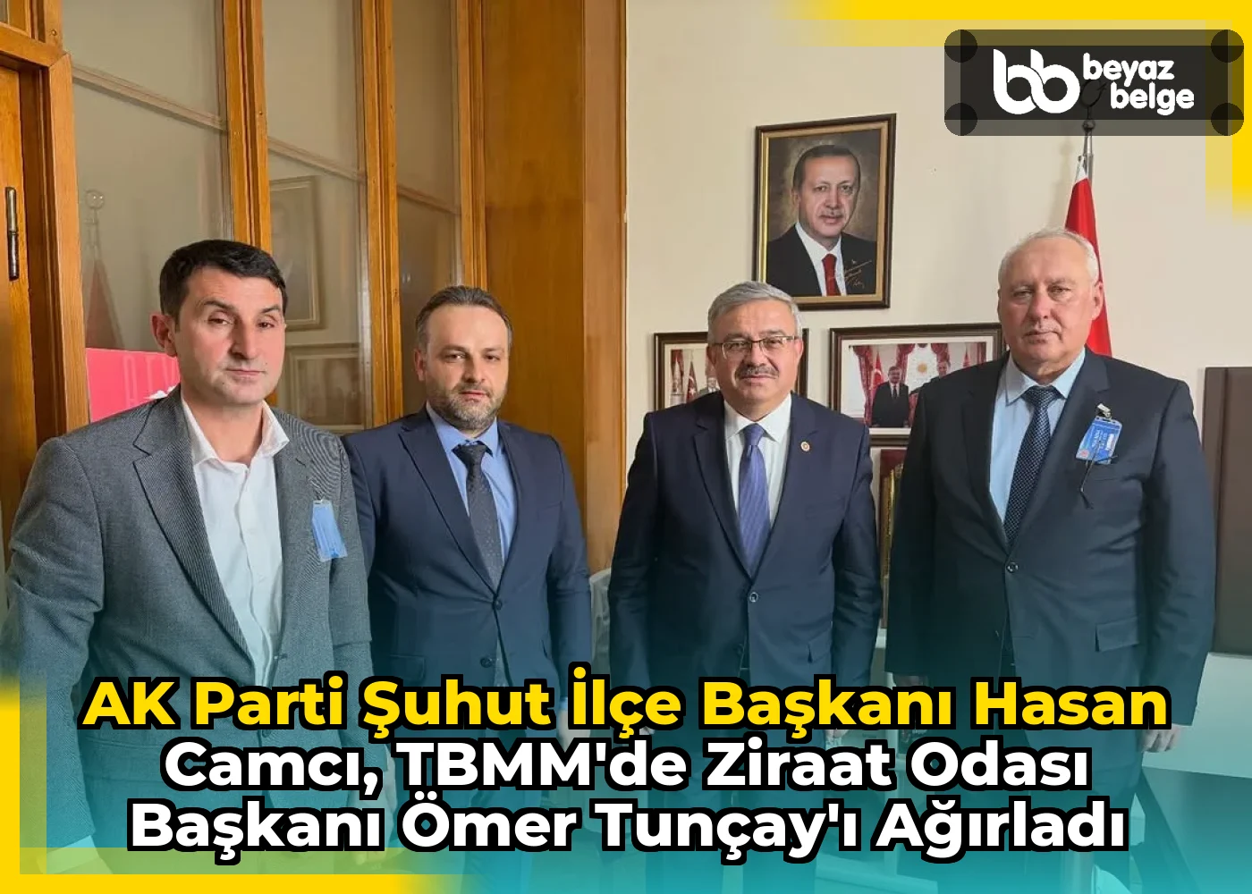 AK Parti Şuhut İlçe Başkanı Hasan Camcı, TBMM'de Ziraat Odası Başkanı Ömer Tunçay'ı Ağırladı