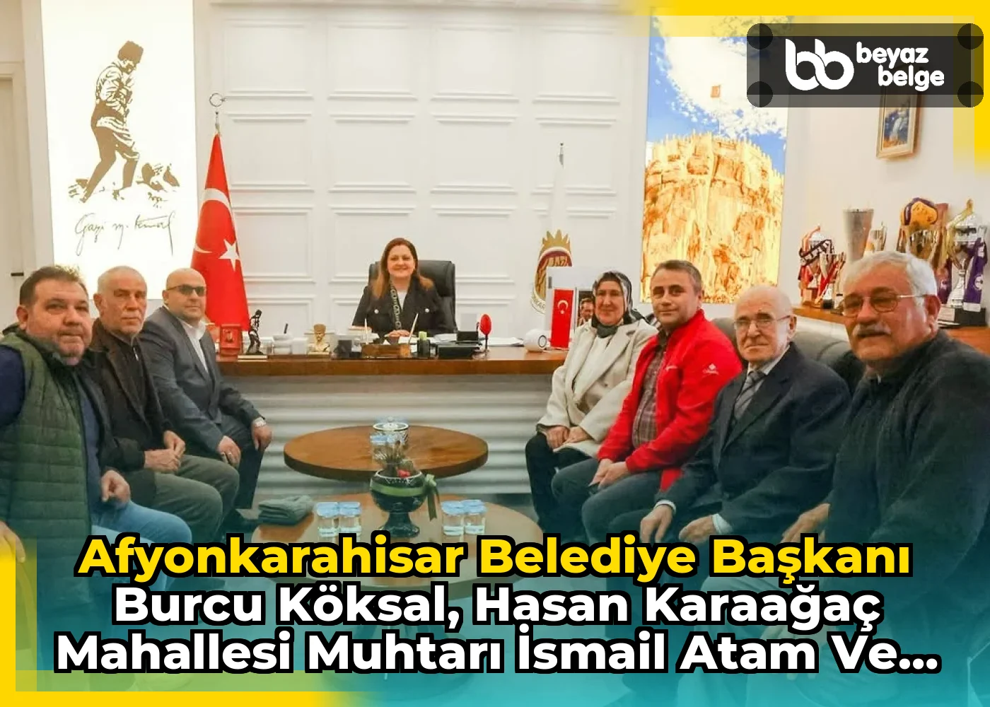Afyonkarahisar Belediye Başkanı Burcu Köksal, Hasan Karaağaç Mahallesi Muhtarı İsmail Atam ve mahalle sakinleriyle buluştu