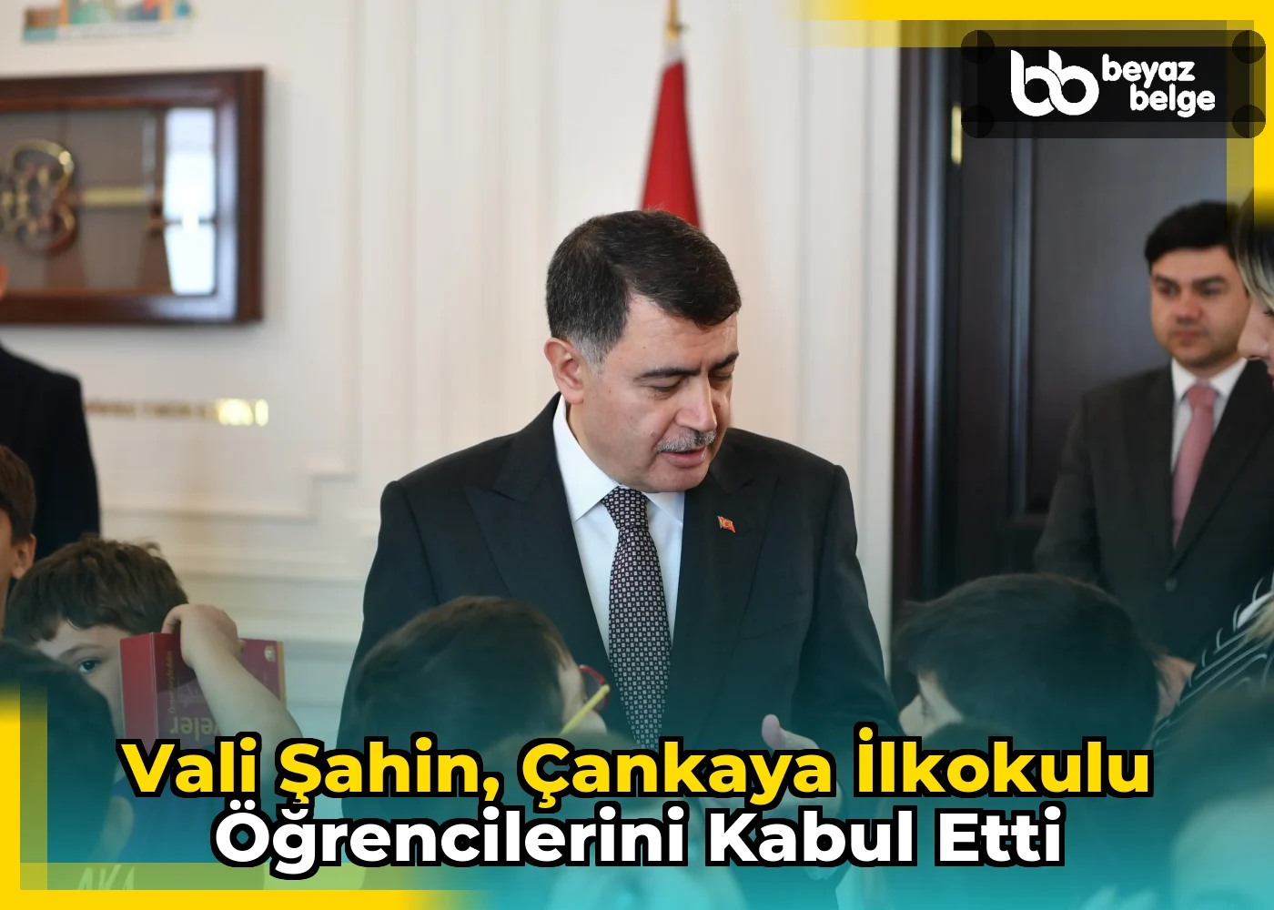 Vali Şahin, Çankaya İlkokulu öğrencilerini kabul etti