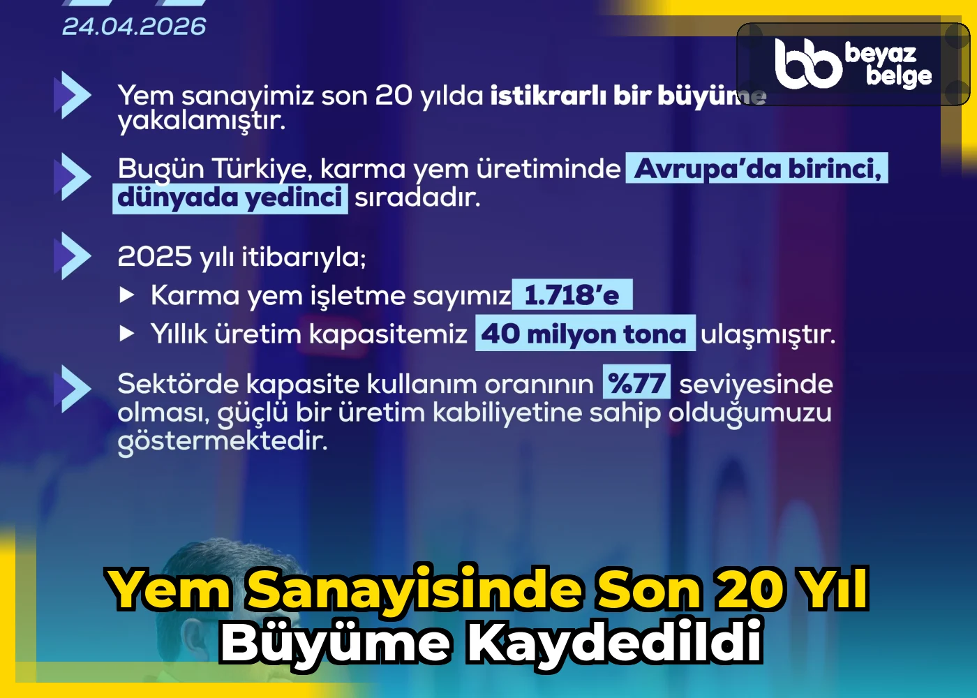 Yem sanayisinde son 20 yıl büyüme kaydedildi