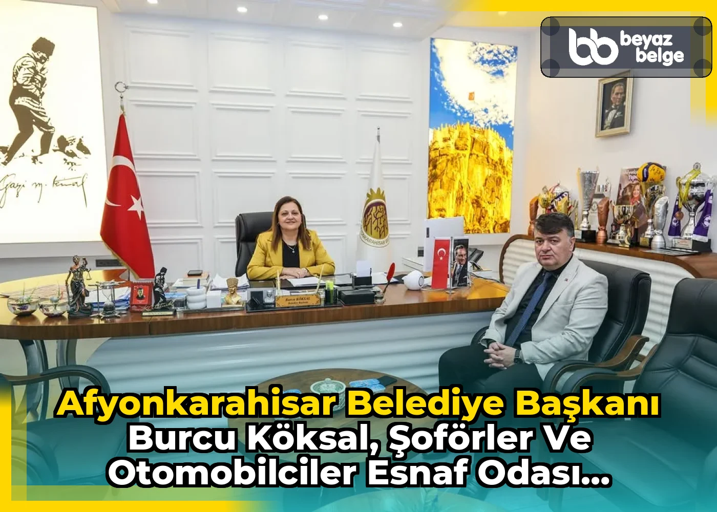 Afyonkarahisar Belediye Başkanı Burcu Köksal, Şoförler ve Otomobilciler Esnaf Odası Başkanı İbrahim Karataş ile Görüş Alışverişinde Bulundu