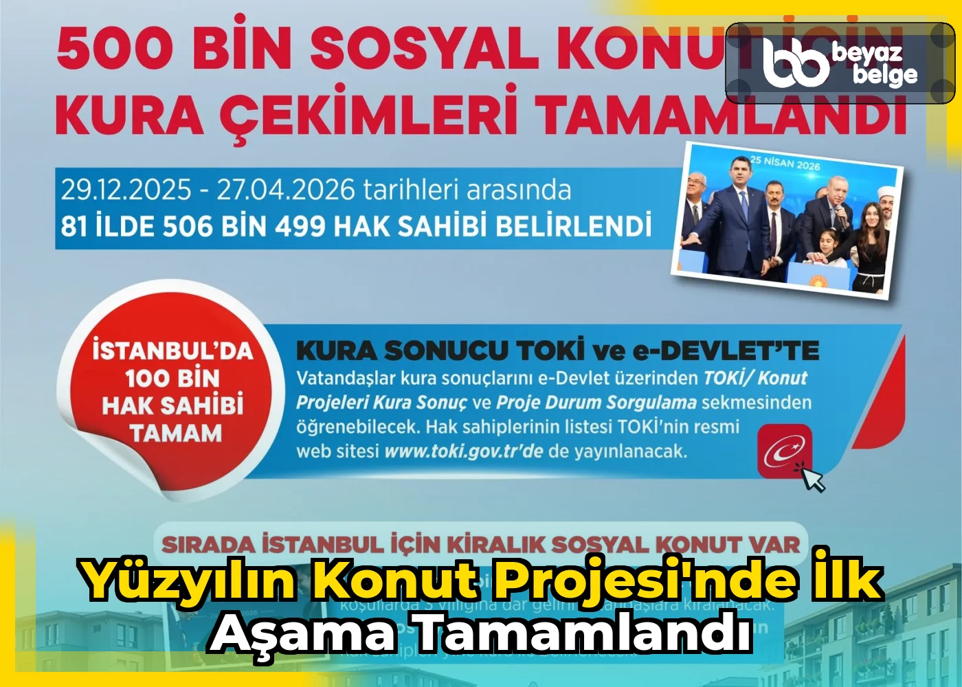 Yüzyılın Konut Projesi'nde ilk aşama tamamlandı