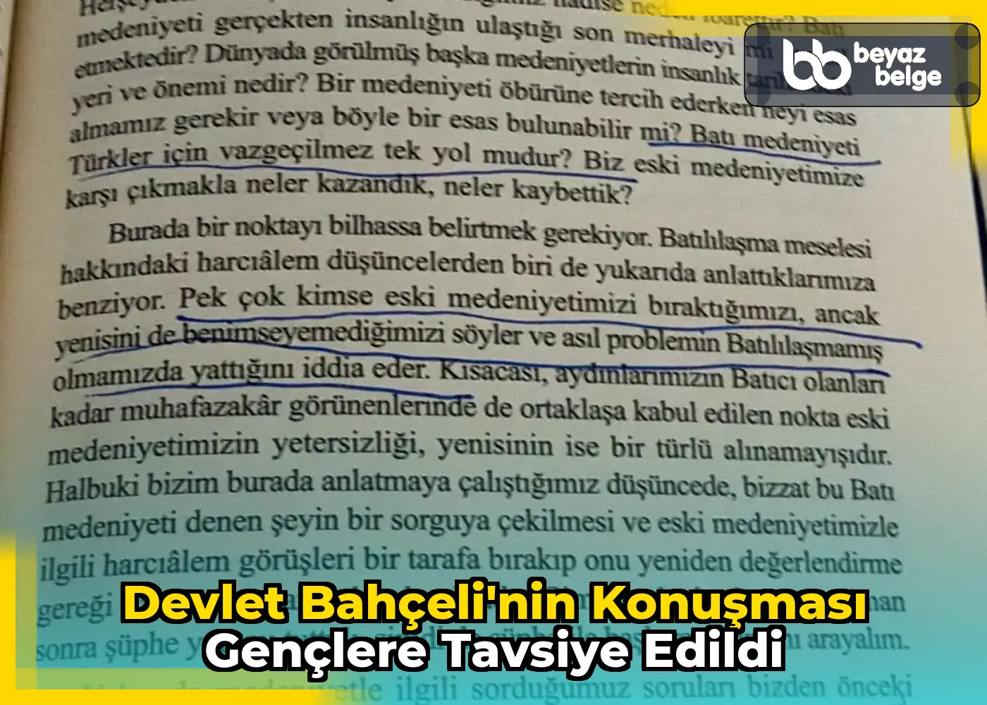 Devlet Bahçeli'nin Konuşması Gençlere Tavsiye Edildi