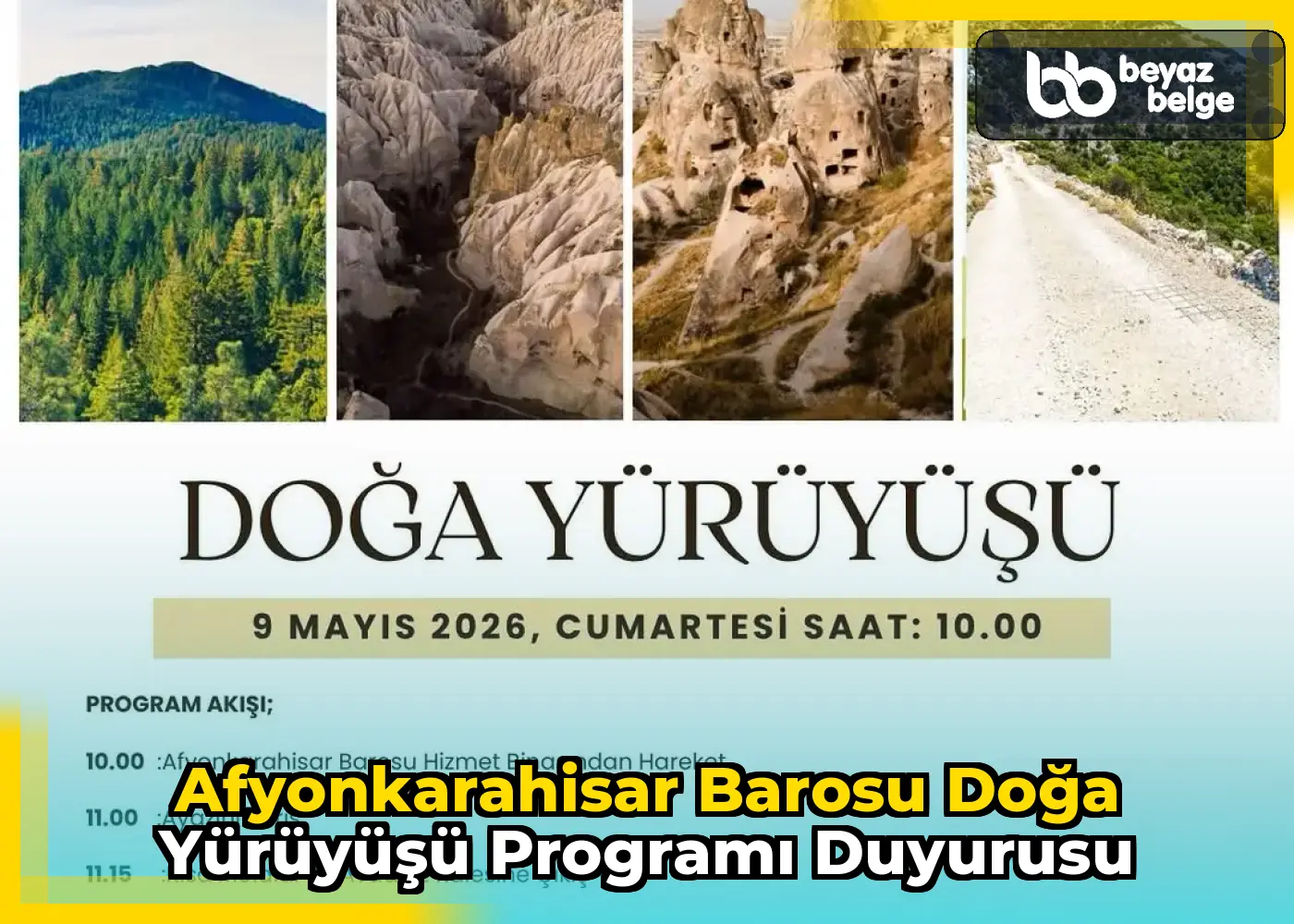 Afyonkarahisar Barosu Doğa Yürüyüşü Programı Duyurusu