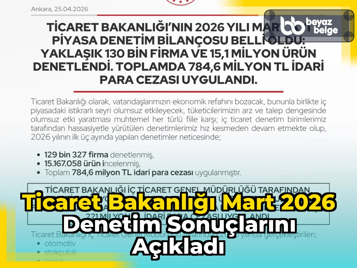 Ticaret Bakanlığı Mart 2026 denetim sonuçlarını açıkladı