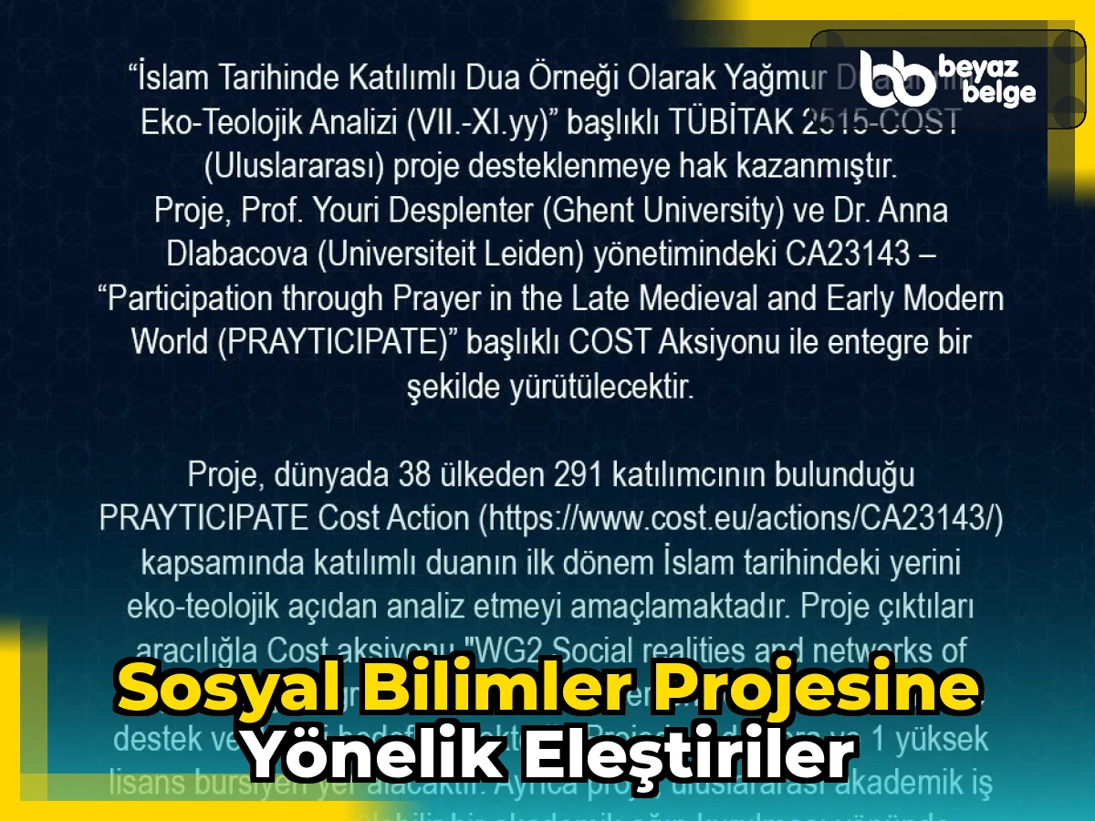 Sosyal Bilimler Projesine Yönelik Eleştiriler