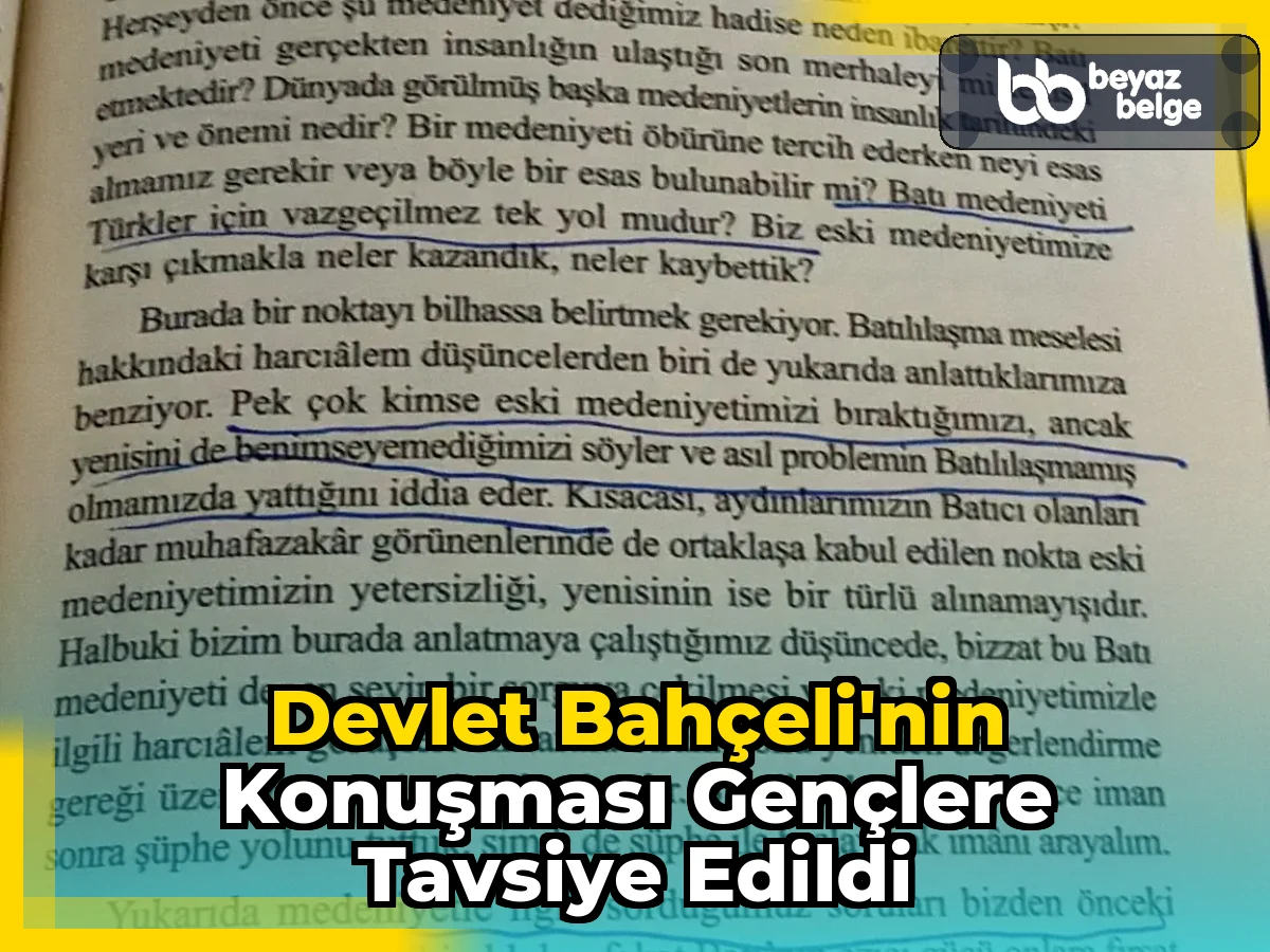 Devlet Bahçeli'nin Konuşması Gençlere Tavsiye Edildi