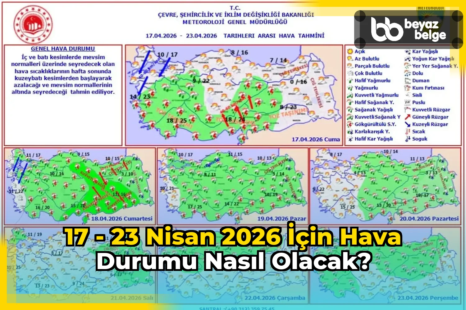 17 - 23 Nisan 2026 için Hava Durumu Nasıl Olacak?
