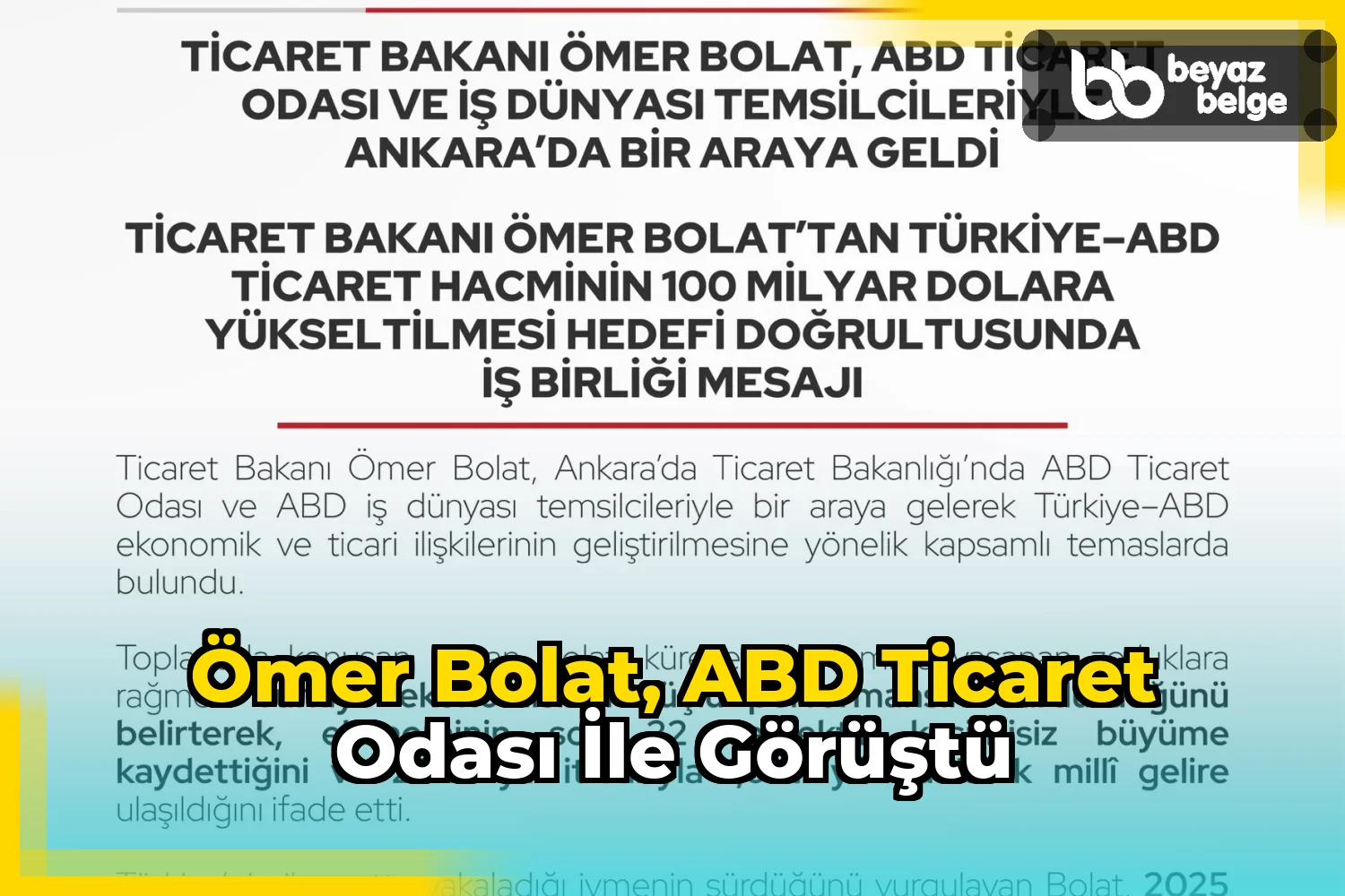 Ömer Bolat, ABD Ticaret Odası ile görüştü