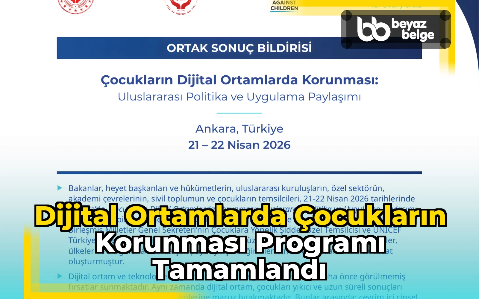 Dijital Ortamlarda Çocukların Korunması Programı Tamamlandı