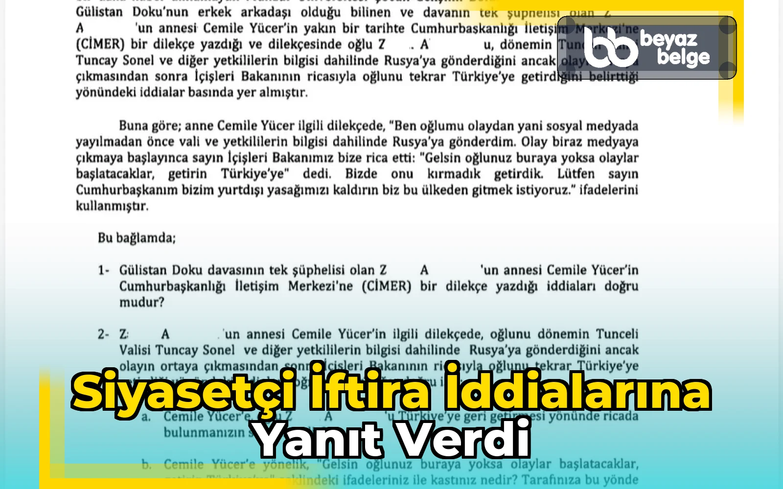 Siyasetçi iftira iddialarına yanıt verdi