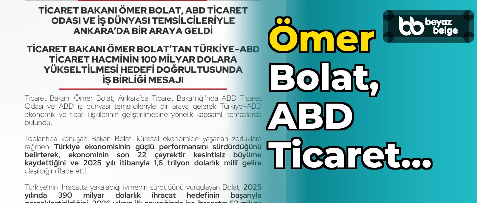 Ömer Bolat, ABD Ticaret Odası ile görüştü