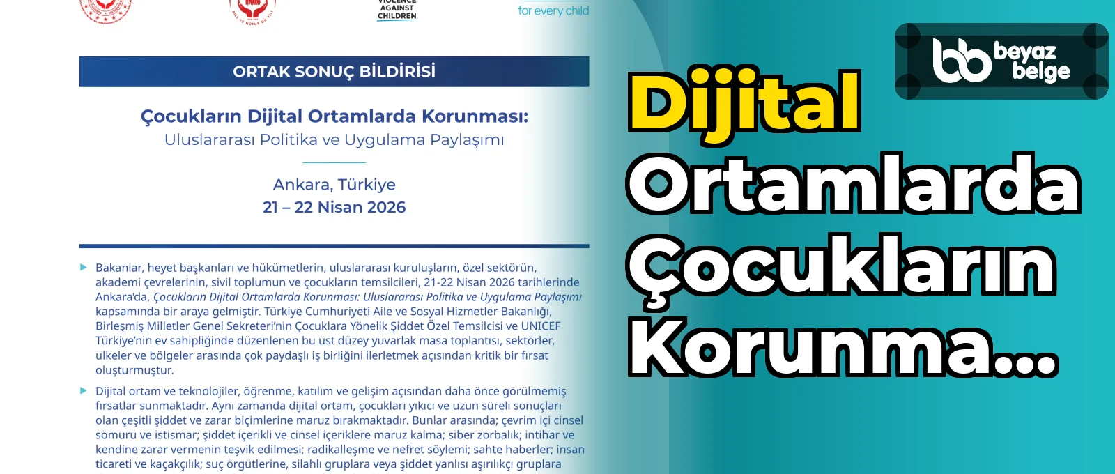 Dijital Ortamlarda Çocukların Korunması Programı Tamamlandı