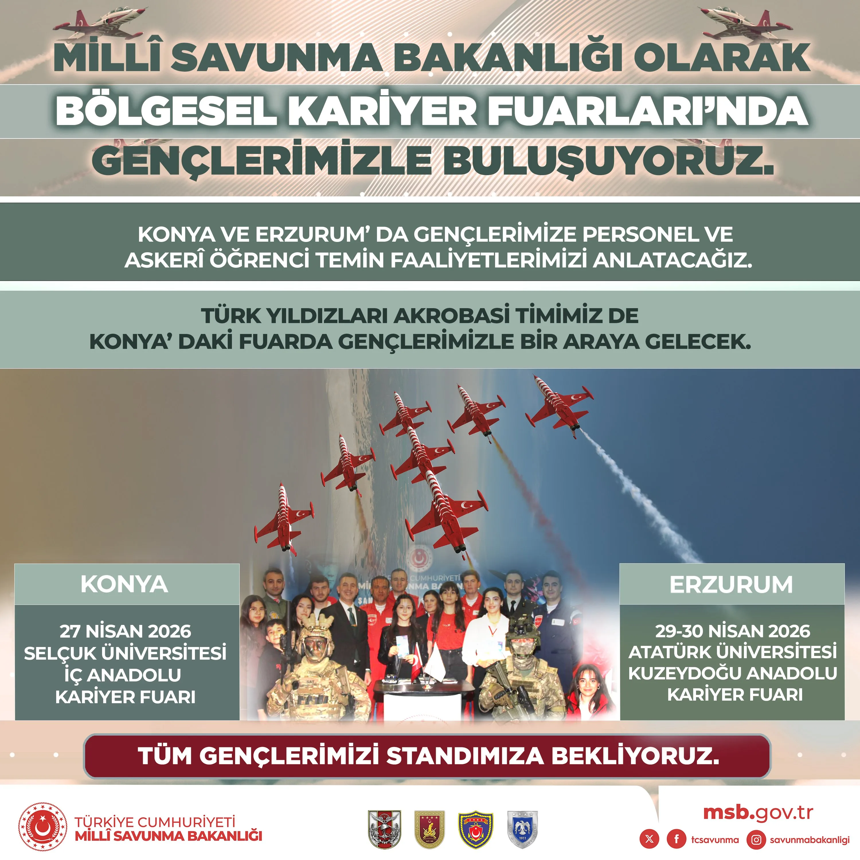 Milli Savunma Bakanlığı Gençlerle Kariyer Fuarlarında Buluşuyor